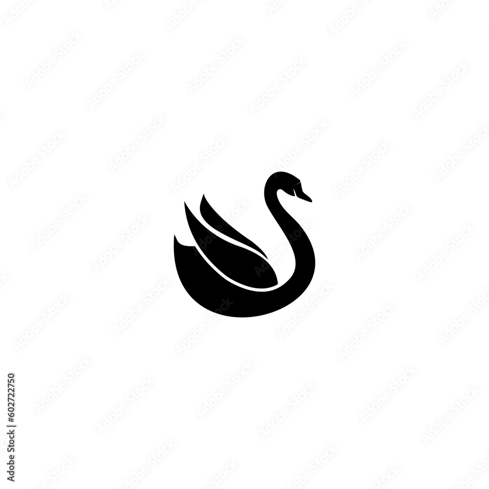 The swan icon isolated on white background The swan icon isolated on white background