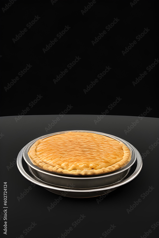 Mince and cheese pie on a black background Mince and cheese pie on a black background