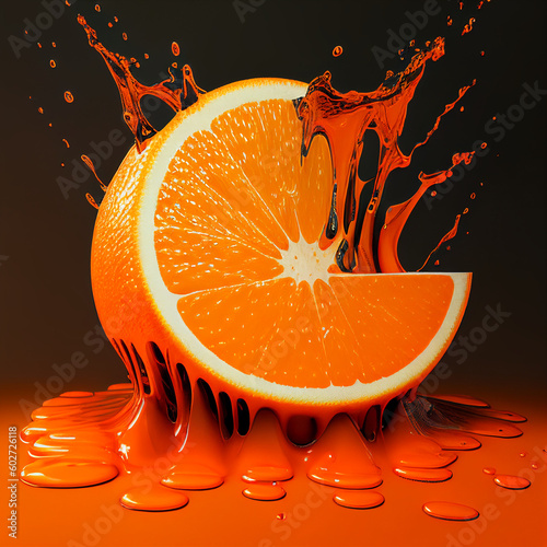 Ilustração de uma fruta laranja em um fundo neutro