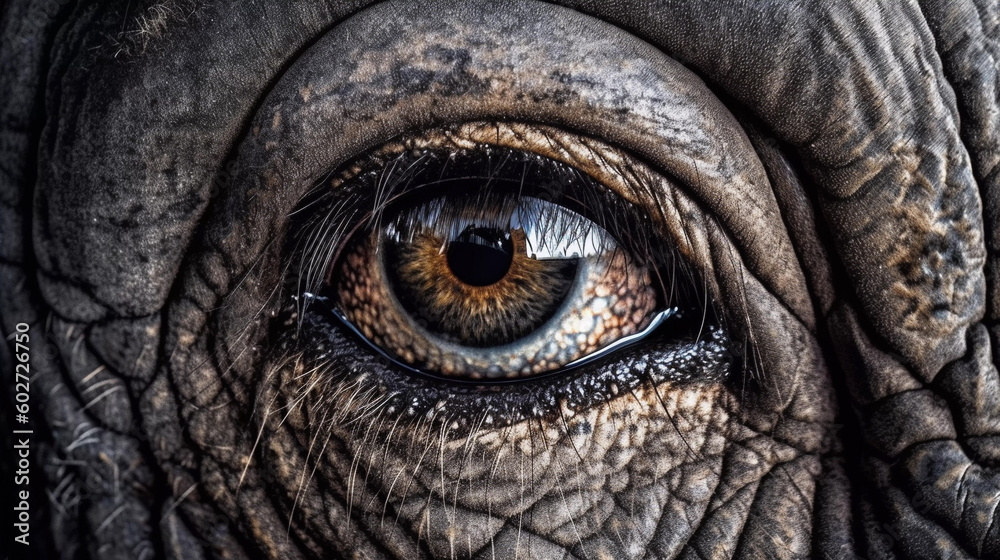 Beautiful eye portrait of a majestic elephant, Generative AI Beautiful eye portrait of a majestic elephant, Generative AI