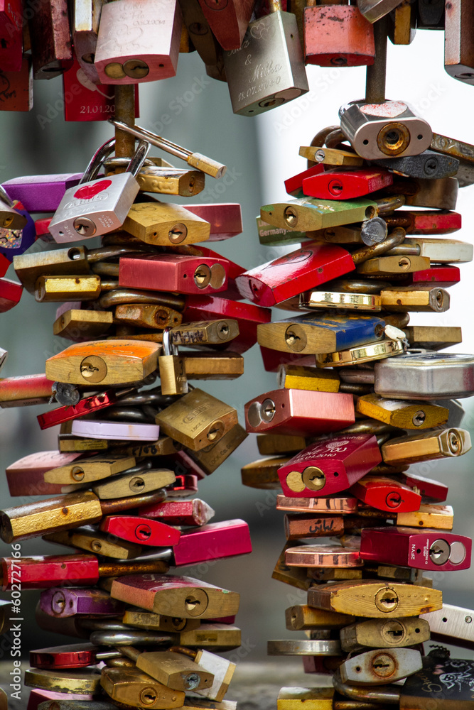 Love Locks on the bridge in Cologne, Germany