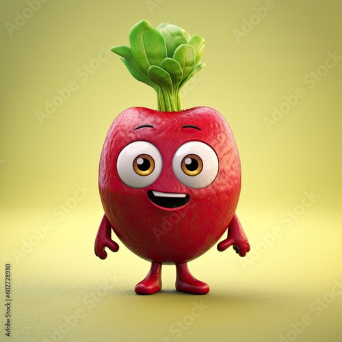 Cute Cartoon Beet Character...