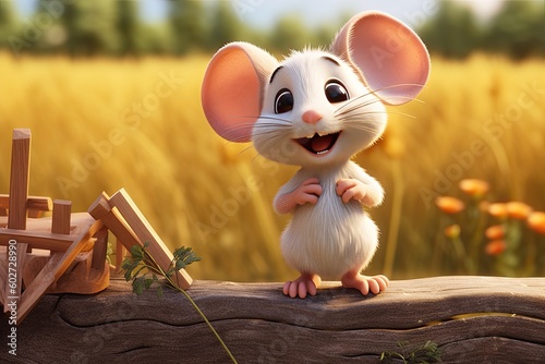 Cute Cartoon Mouse Characte...