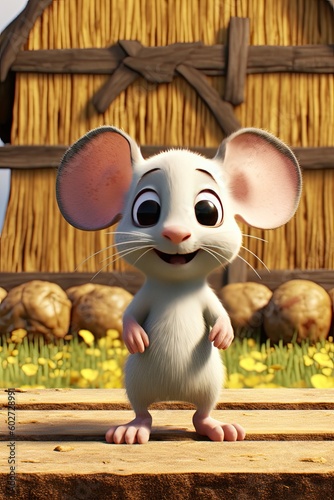 Cute Cartoon Mouse Characte...