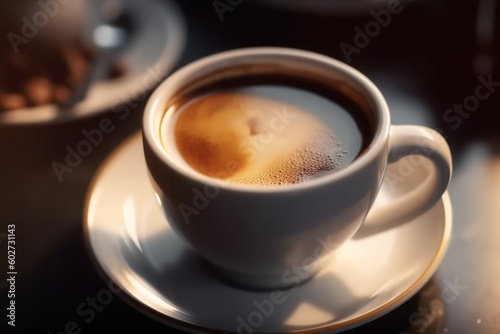 Americano hot coffee cup with Ai Generated.