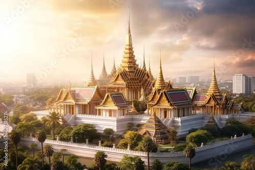 Wat Phra Kaew Bangkok, Thailand temple city with Ai Generated © EmmaStock