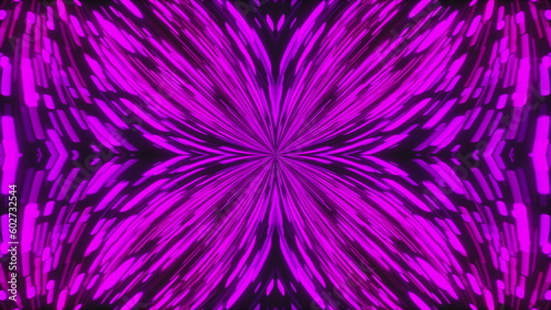 Computer generated abstract background of flickering particles, 3D rendering of a kaleidoscope of colored stripes, image of a flower