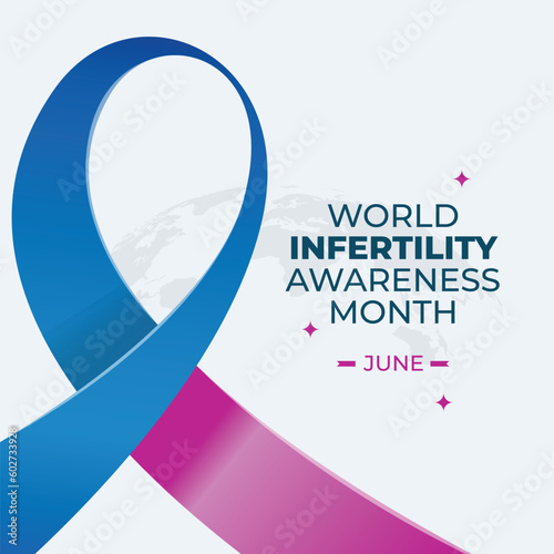 World Infertility Awareness Month design template for event celebration. infertility awareness design. ribbon design for infertility awareness. flat ribbon design.