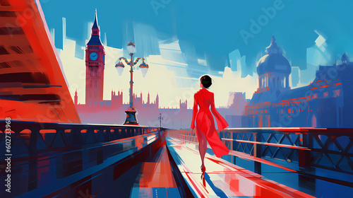 Illustration of the beautiful city of London. United Kingdom © Aleh Varanishcha