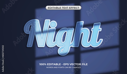 Night text effect with moonlight coming through the window. Editable aesthetic text effect