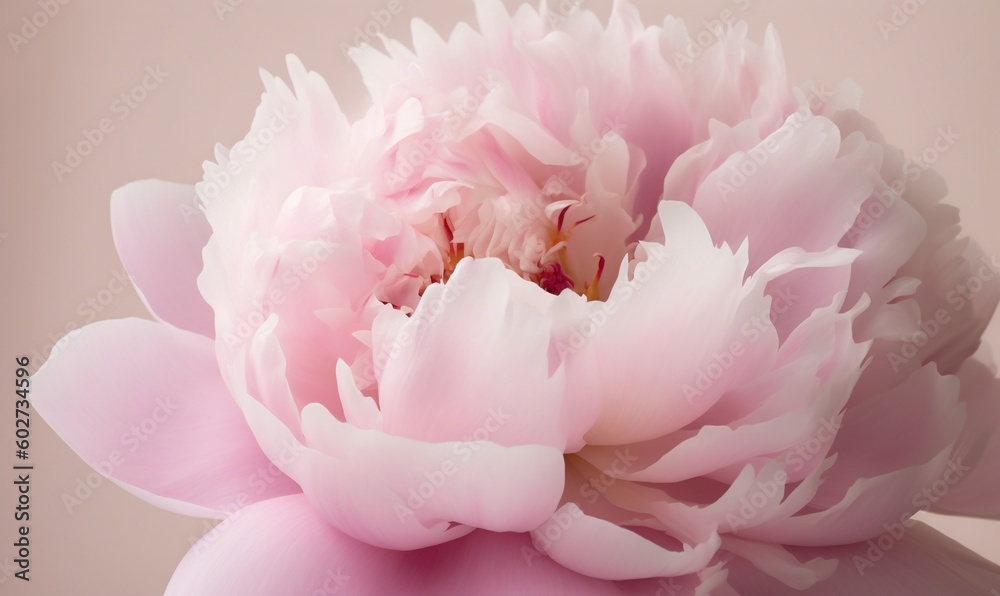 Fototapeta premium a large pink flower is in a vase on a table. generative ai