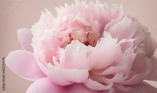  a large pink flower is in a vase on a table. generative ai