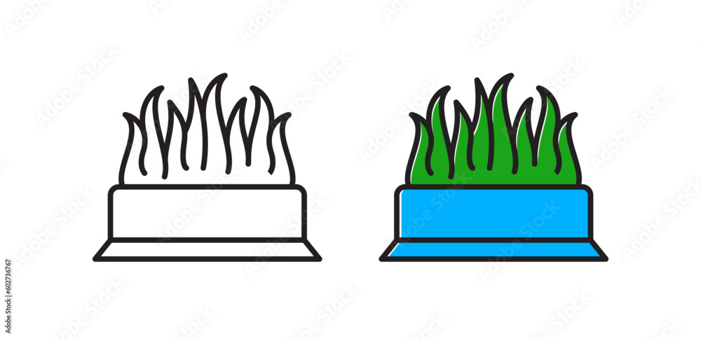 Cat grass icon. Pets healthy eating. Vector illustration. Cat grass icon. Pets healthy eating. Vector illustration.