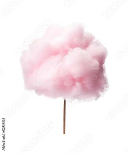 Tasty cotton candy isolated on white background. Generative Ai