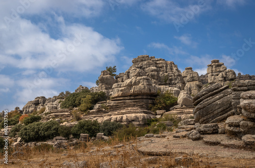 Beautifull exposure of the "El Torcal de Antequera", wich is known for its unusual landforms, and is regarded as one of the most impressive karst landscapes in Europe located in Sierra del Torcal, Ant © Paulo
