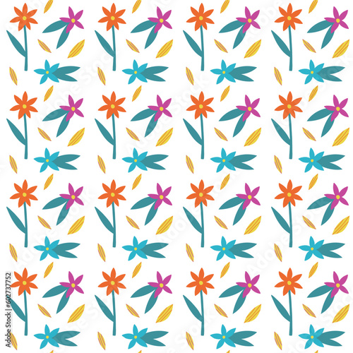 Seamless little floral pattern. Hand Drawn naive blossom flower. Vector trendy texture for fabric, textile, wallpaper