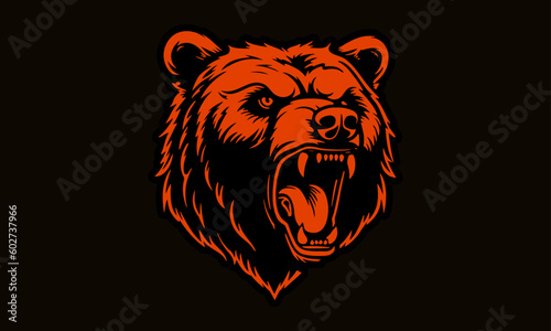Fierce Bear Head Vector Illustration