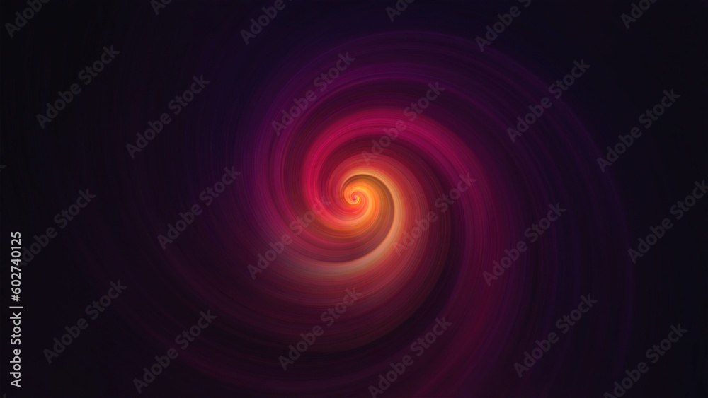 Abstract spiral radial shape in dark space, computer generated background, 3D render background