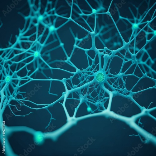 3d rendered illustration of a neuron cnnections
