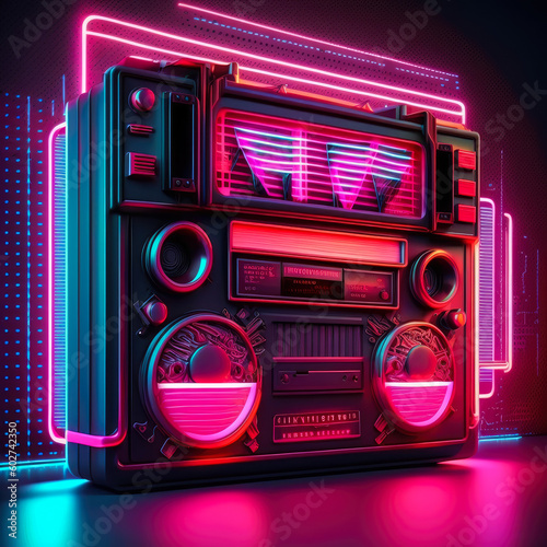 Neon Album Covers: The Retro Art That Never Goes Out of Style Neon, Music, and Art: The Three Ingredients for 80s Album Covers. AI generated image