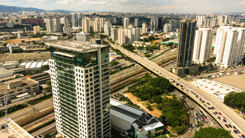 Visão aérea do bairro da Barra funda na capital de São Paulo