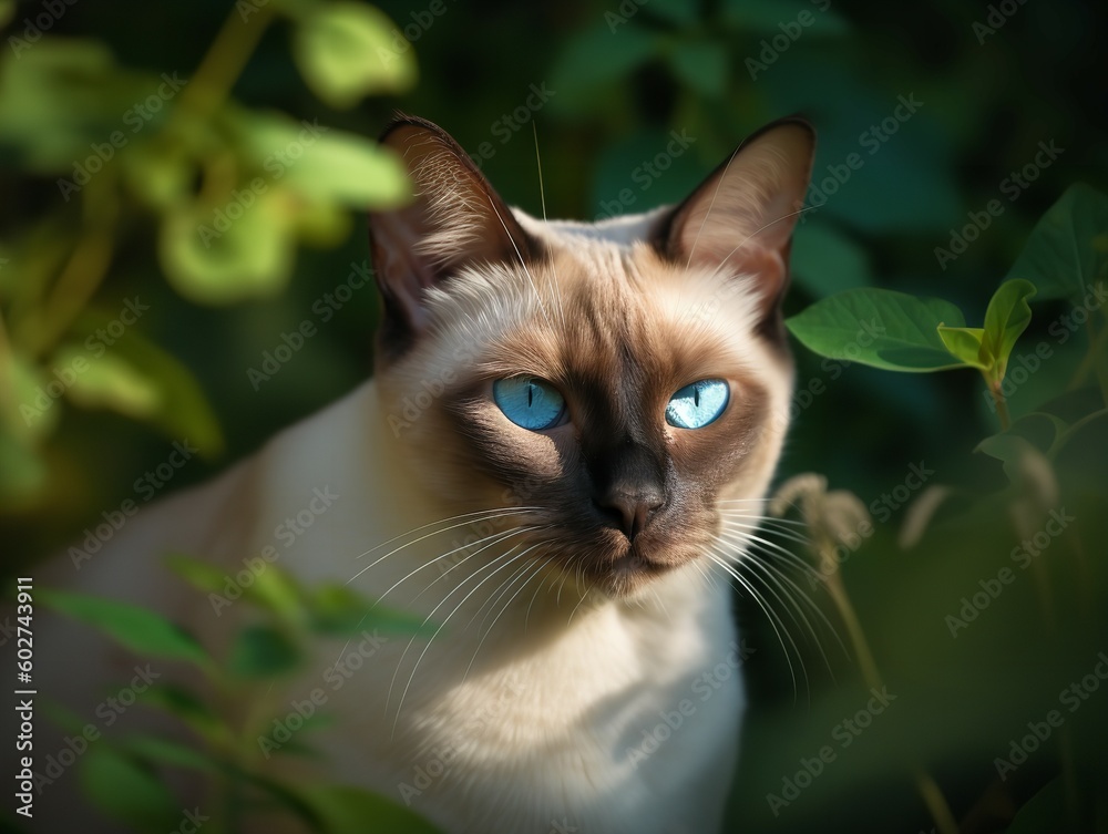 The Tonkinese Cat's Enchantment in an Emerald Garden