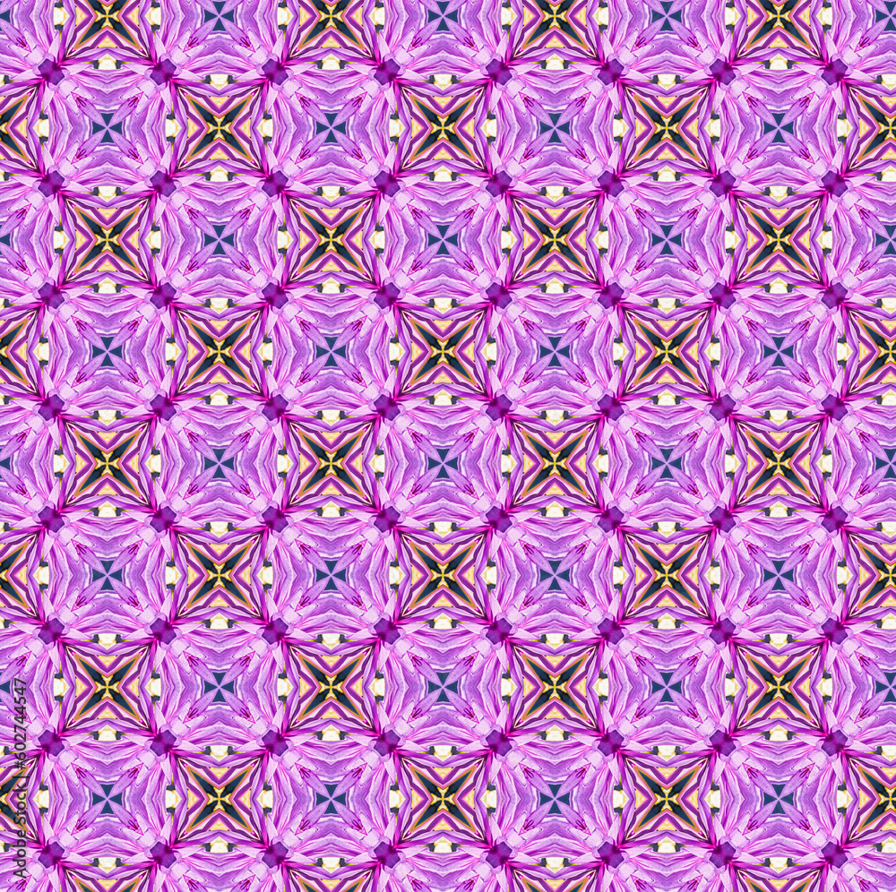 Pink and purple floral motif abstract seamless pattern geometric repeating design for background, textile, wrapping paper series see 602744556 602744472 602744574 Pink and purple floral motif abstract seamless pattern geometric repeating design for background, textile, wrapping paper series see 602744556 602744472 602744574