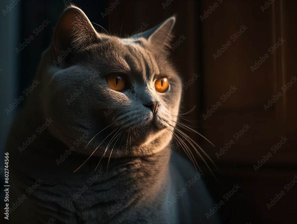 The British Shorthair Cat's Serenity in a Sunbeam