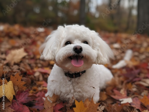 Frolicking Through Fall with a Bichon Frise