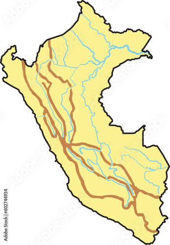 Mapa político y  geográfico del peru