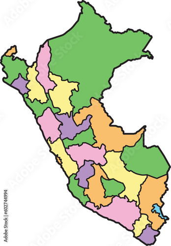 Mapa político y  geográfico del peru