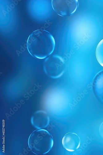 Abstract light blue blurred background with beautiful lighting spots and reflections