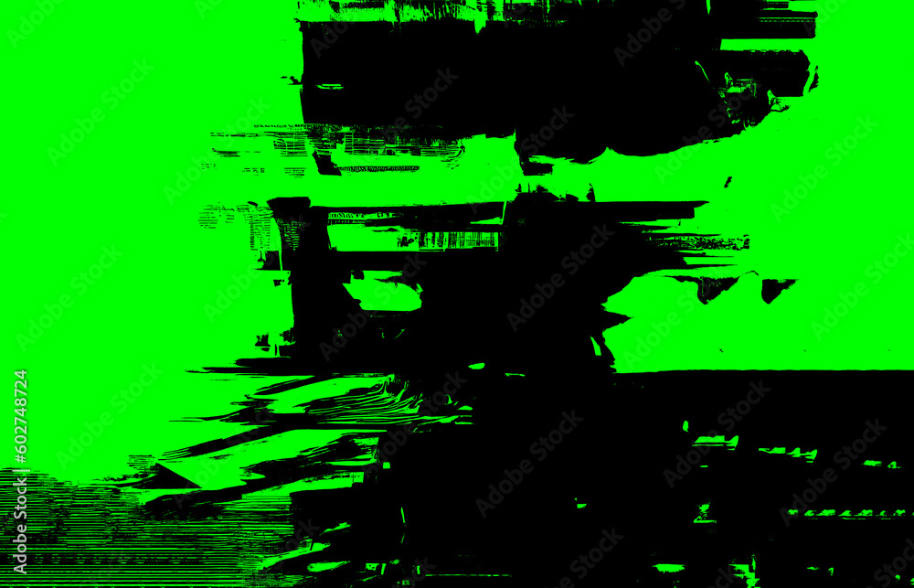 Electric Matrix: Gritty and Glitchy Design with Bright Green and Black ...