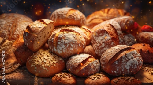 bread background in vibrant colors