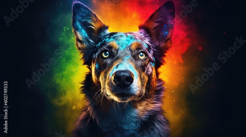 dog in vibrant colors