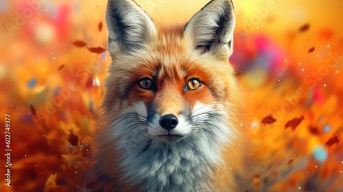 fox in vibrant colors, Sunny Nature photo