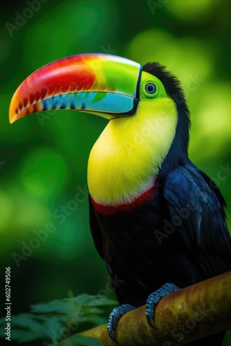 Toucan in vibrant colors. Sunny Nature photo - generative ai © Andrus Ciprian