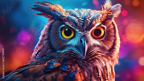 owl in vibrant colors