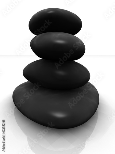 3d rendered illustration of grey stones