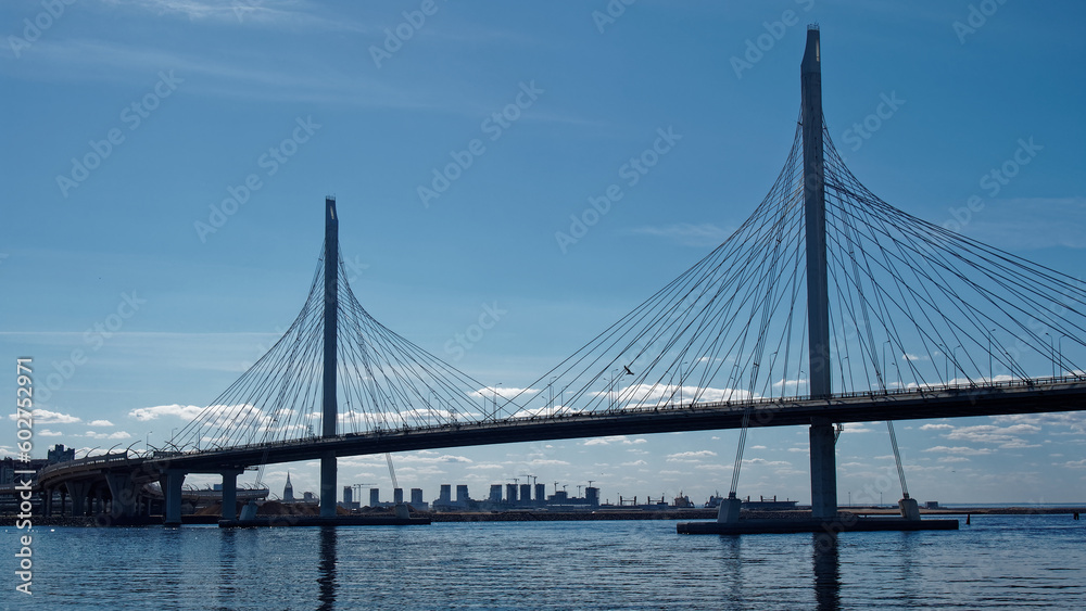 One of the new bridges across the Neva River in St. Petersburg.