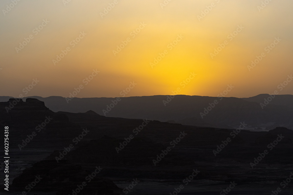 Beautiful sunset in Sinai mountains, Egypt