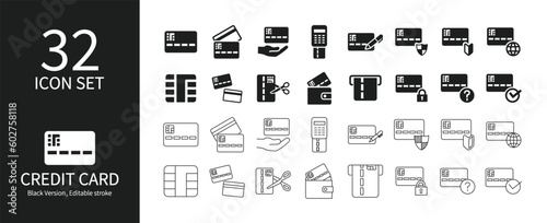 Icon set related to credit cards