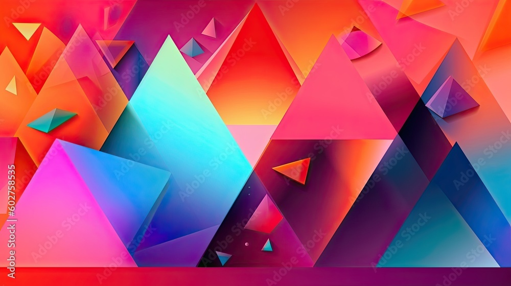 abstract geometric mosaic rainbow poligonal background Generative AI abstract geometric mosaic rainbow poligonal background Generative AI