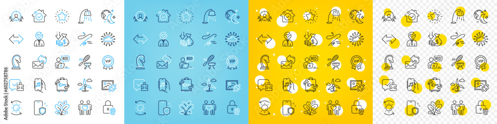 Vector icons set of Star, Music app and Fishing rod line icons pack for web with Fish grill, Spinach, Vacancy outline icon. Puzzle, Fingerprint lock, Sync pictogram. Luggage. Vector Vector icons set of Star, Music app and Fishing rod line icons pack for web with Fish grill, Spinach, Vacancy outline icon. Puzzle, Fingerprint lock, Sync pictogram. Luggage. Vector