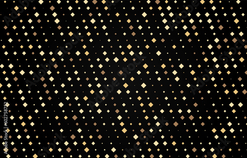 Black background with golden halftone pattern.Vector illustration. Cover layout template.