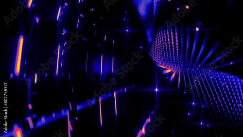 Blue and yellow object swirling animation 