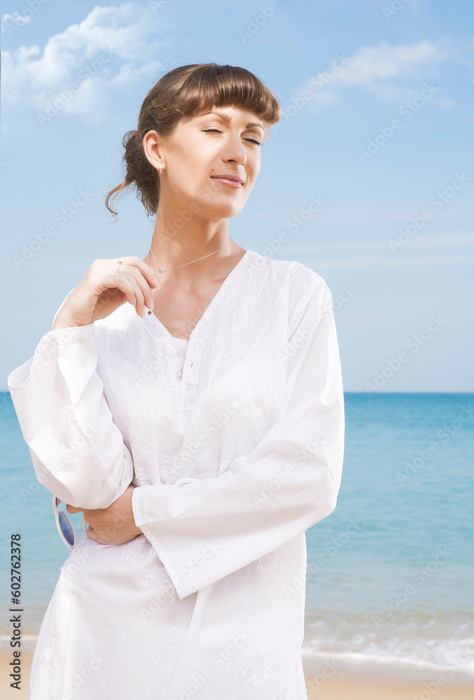 Stylish high-contrast portrait of nice woman in sunglasses Stylish high-contrast portrait of nice woman in sunglasses