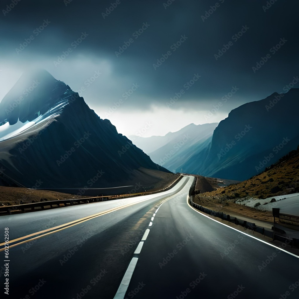 Road in USA with beautiful landscape