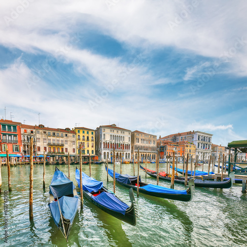 Astonishing morning cityscape of Venice with famous Canal Grande.