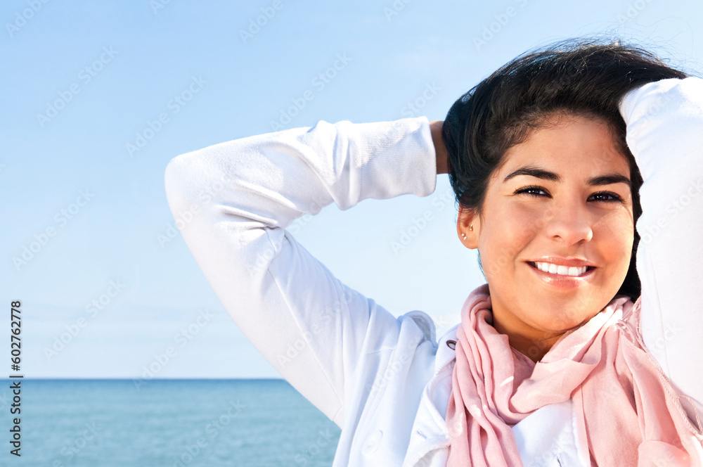 Portrait of beautiful smiling confident native american girl Portrait of beautiful smiling confident native american girl